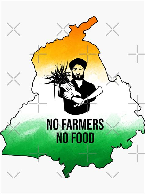 "Punjabi Farmers - No Farmers No Food" Sticker for Sale by DvCreations | Redbubble