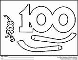 100th Day Coloring Sheet Pages sketch template