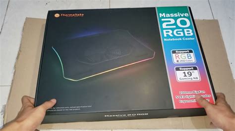 Thermaltake Massive 20 Rgb Notebook Cooler unboxing overview - YouTube