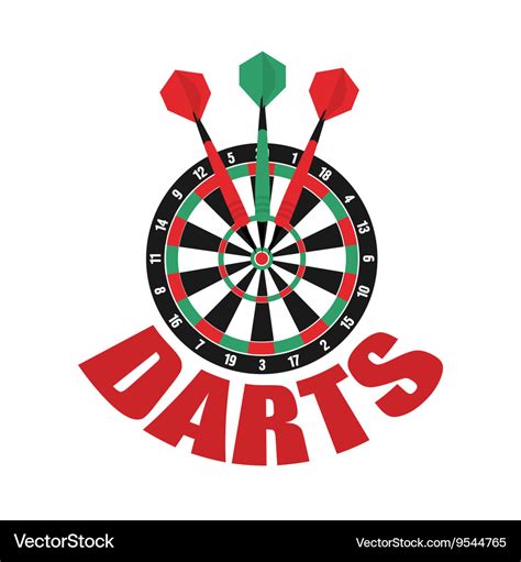 Darts label badge logo darts sporting symbols Vector Image