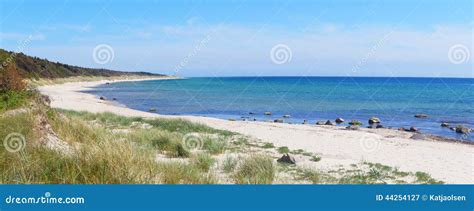 Bornholm Beach, Denmark, Panorama, Clear Sky, Blue Water, Scenic Stock Image - Image of clear ...