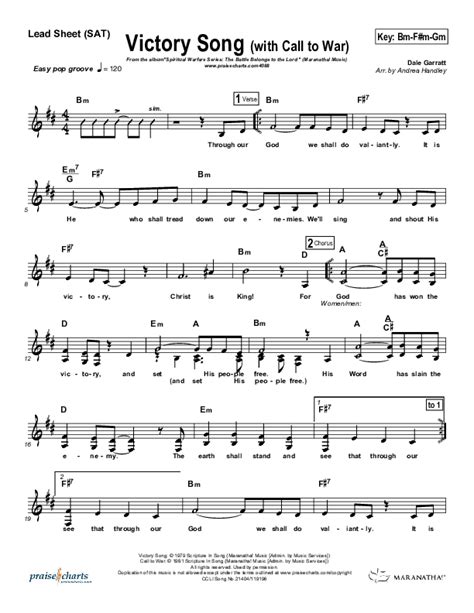 Victory Song (with Call To War) Sheet Music PDF (Maranatha Singers) - PraiseCharts