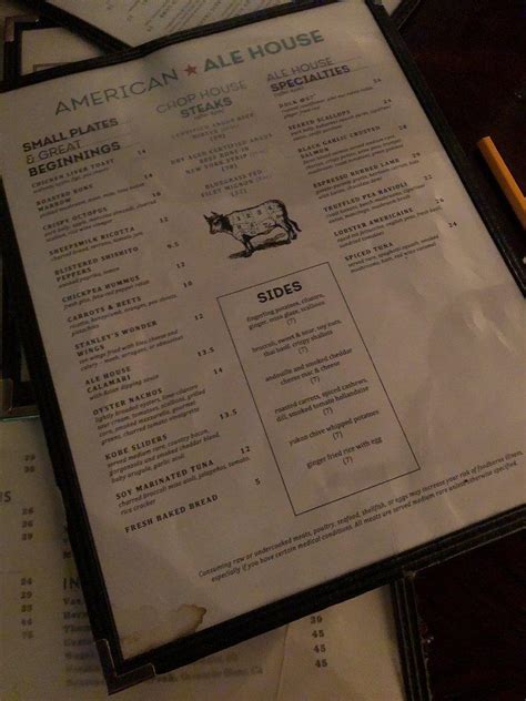 Menu at American Ale House pub & bar, State College