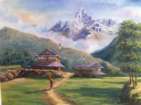 Lalitkala Creations: Beautiful watercolor landscape paintings by Kamal Gurung