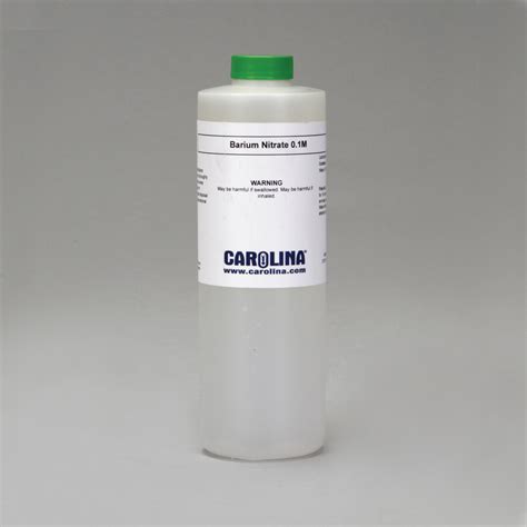 Barium Nitrate Solution, 0.1 M Aqueous, Laboratory Grade, 500 mL | Carolina.com