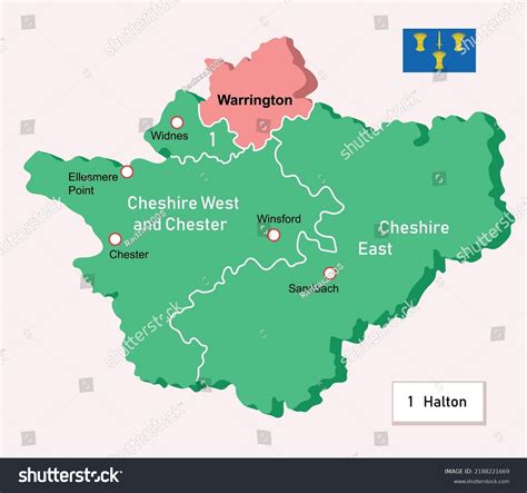 Vector Illustration Cheshire Map England Stock Vector (Royalty Free ...