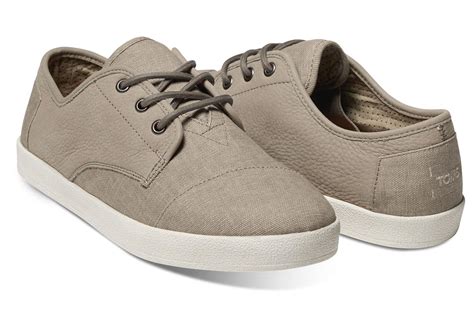 Lyst - TOMS Taupe Leather/washed Canvas Men's Paseo Sneakers for Men