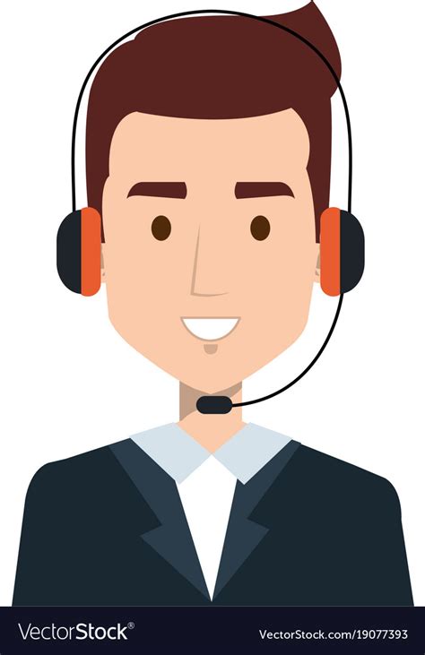 Call center agent avatar character Royalty Free Vector Image