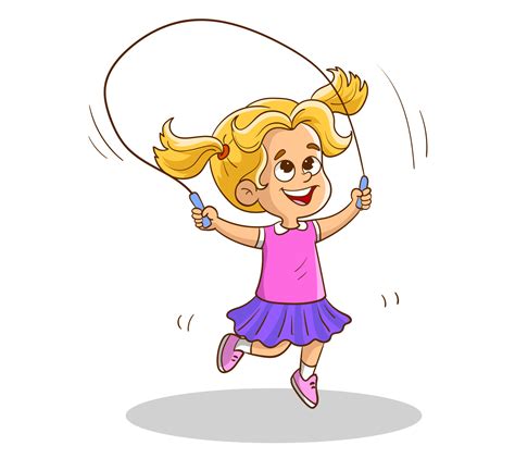 cute little girl jumping jump rope. vector illustration. sports for kids 12744322 Vector Art at ...