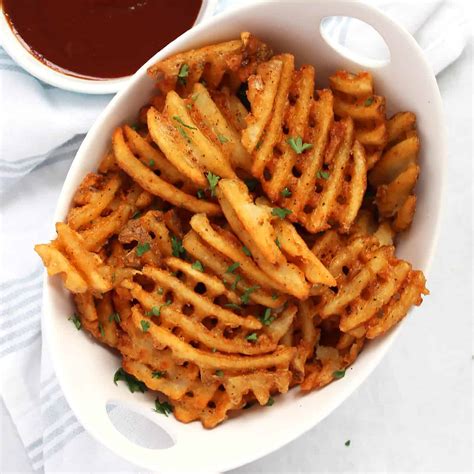 Air Fryer Frozen Waffle Fries - Bite On The Side