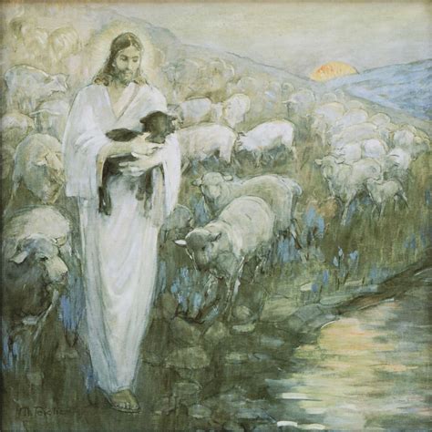 Jesus And The Lost Sheep Painting at PaintingValley.com | Explore ...