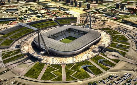 Download wallpapers Allianz Stadium, Juventus Stadium, aerial view, football stadium, soccer ...