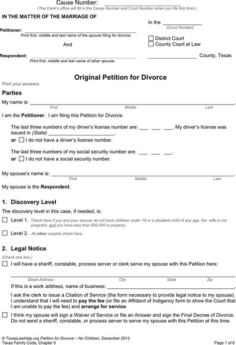 Missouri Divorce Papers Printable