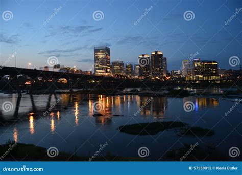 Richmond skyline at night stock photo. Image of summer - 57550012