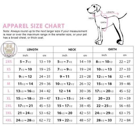 animal clothing size chart - amparo-falzarano