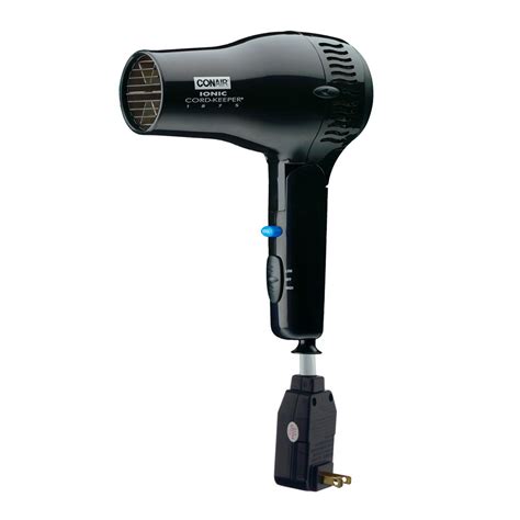 Conair Hospitality 169BIW Folding Hair Dryer w/ Cool Shot Button - (2) Heat/Speed Settings, Black