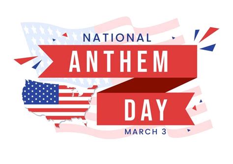 Premium Vector | National anthem day on march 3 illustration with ...