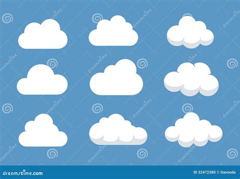 Different Cloud shapes stock vector. Illustration of cloud - 32472380