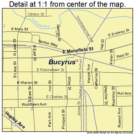 Bucyrus Ohio Street Map 3910030