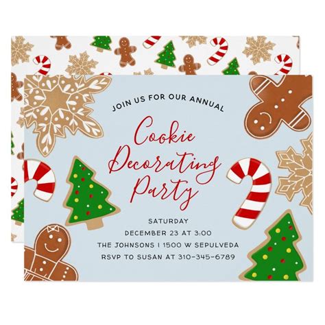 Christmas Cookie Decorating Holiday Party Invitation | Zazzle.com ...