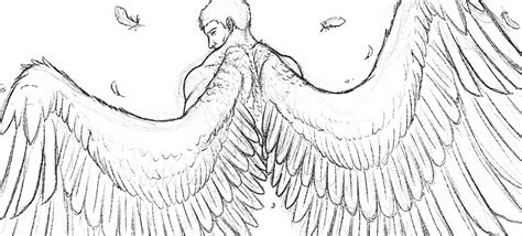 Human With Wings Drawing