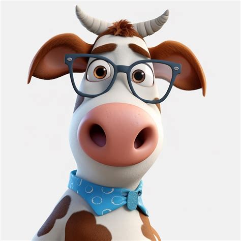 Premium Photo | A cartoon character from the movie cow with glasses and ...