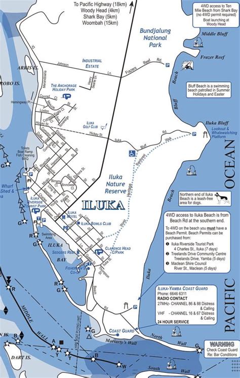 Iluka map | Bay boats, Pacific highway, Beach