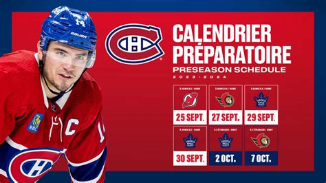 Canadiens release 2023-24 preseason schedule | Montréal Canadiens