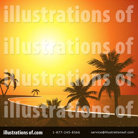 Tropical Beach Clipart #209914 - Illustration by elaineitalia