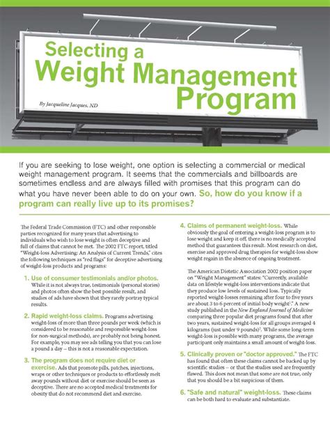 Selecting a Weight Management Program - Obesity Action Coalition