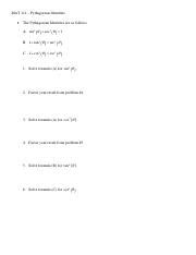 Pythagorean_Identities_Worksheet.pdf - MAT 111 – Pythagorean Identities The Pythagorean ...