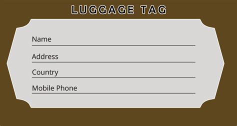 10+ Luggage Tag psd template free | Template Business PSD, Excel, Word, PDF