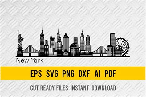 New York City Skyline SVG, State of New York, Cut Ready