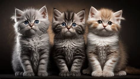 The Three Cutest Kittens stock illustration. Illustration of feline - 271977332