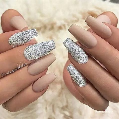 20 Glitter Coffin Nails For a Stylish Manicure - Inspired Beauty