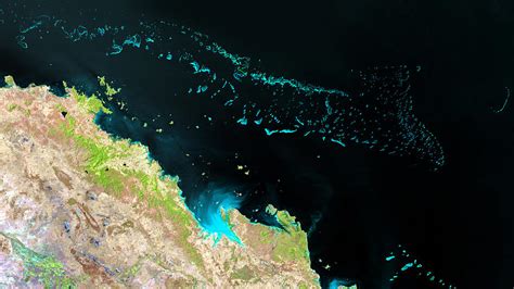 Great Barrier Reef Australia Satellite Photograph Painting by Gareth Johnson | Pixels