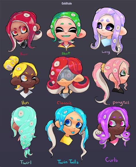 I Made some (new) Octoling girl hairstyles! | Splatoon comics, Splatoon, Splatoon 2 art