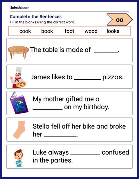 Words with OO Worksheets for Kids Online - SplashLearn