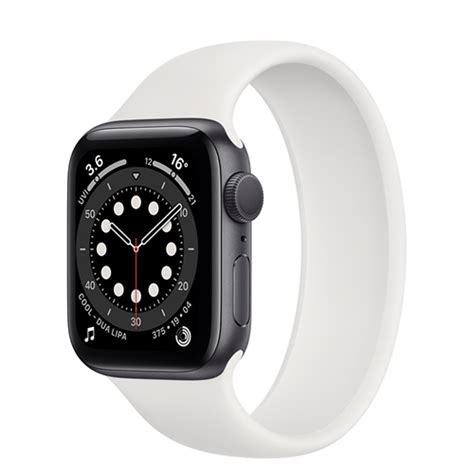 Apple Watch Series 6 44mm Silver Aluminum Case with White Sport Band ...