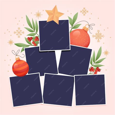 Free Vector | Gradient christmas collage template