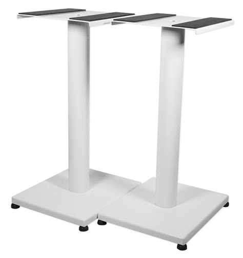 Pair 21” Steel White Stands For KEF Q150 Bookshelf Speakers Robust Metal Poles | eBay