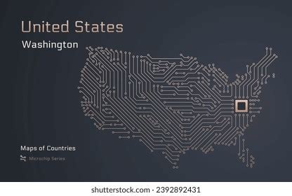 United States Map Capital Washington Shown Stock Vector (Royalty Free ...