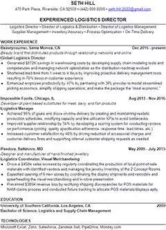 Logistics Resume Example | Leet Resumes