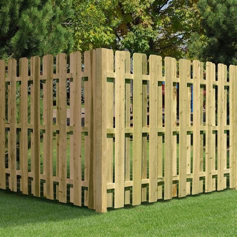 Severe Weather 6-ft X 8-ft Pressure Treated Pine Dog Ear Semi-privacy Shadowbox Fence Panel In ...