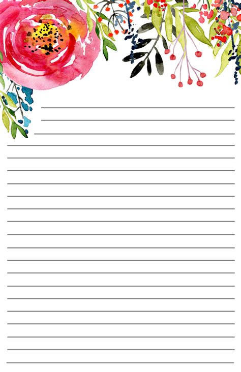 Free Printable Floral Stationery - Paper Trail Design