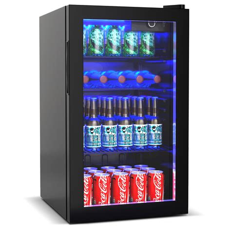 ARLIME Mini Fridge 60 Can, Beverage Refrigerator With Glass Door, Mini Drink Dispenser Machine ...