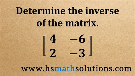 Determining the Inverse of a 2x2 Matrix - Singular Matrix (Example) - YouTube