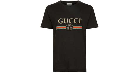 Gucci Fake Logo T-shirt in Black for Men | Lyst UK