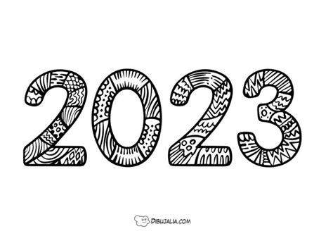 Año 2023 para colorear en 2023 | Bordados vintage, Numero para colorear ...