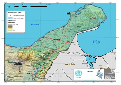 Physical map of La Guajira - Full size | Gifex